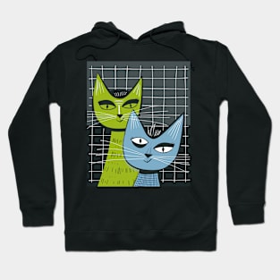 Mid Century Modern CAT Sleek Wallpapers Hoodie